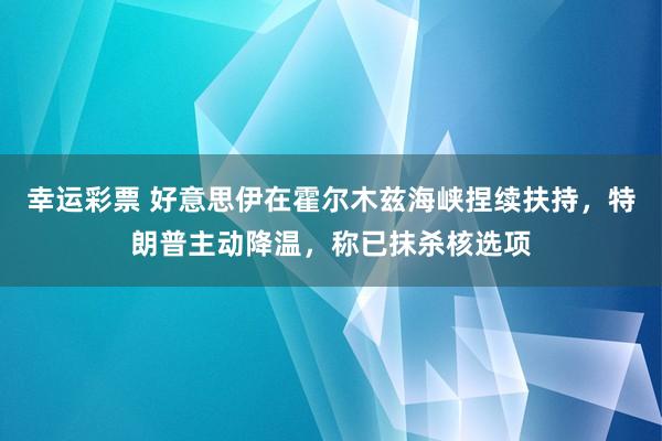 幸运彩票 好意思伊在霍尔木兹海峡捏续扶持，特朗普主动降温，称已抹杀核选项